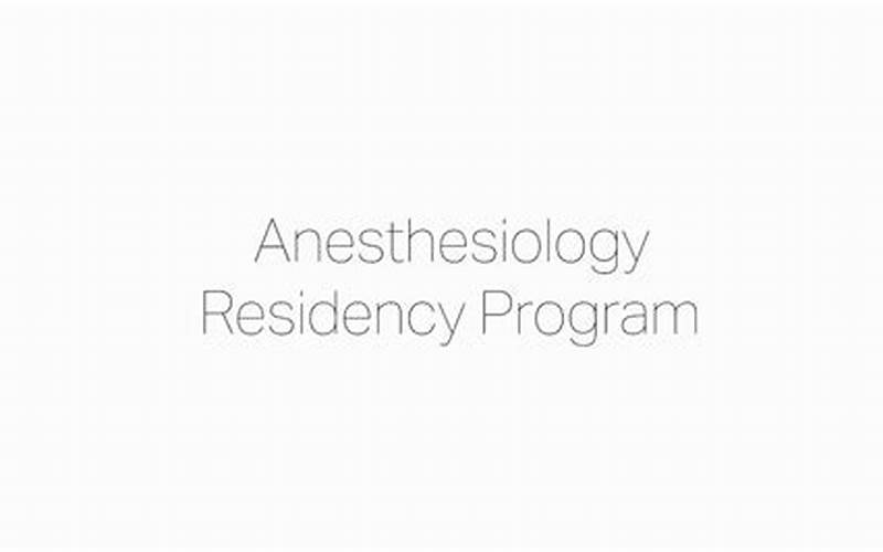 University of Maryland Anesthesiology Residency: A Comprehensive Guide
