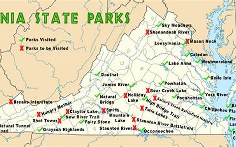 Virginia State Parks Trail Quest Map