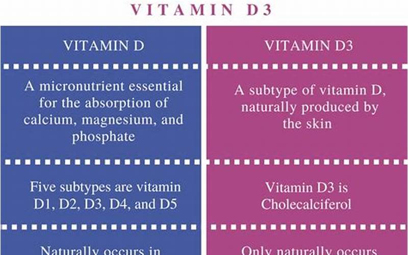 Vitamin D And Vitamin D3 Comparison