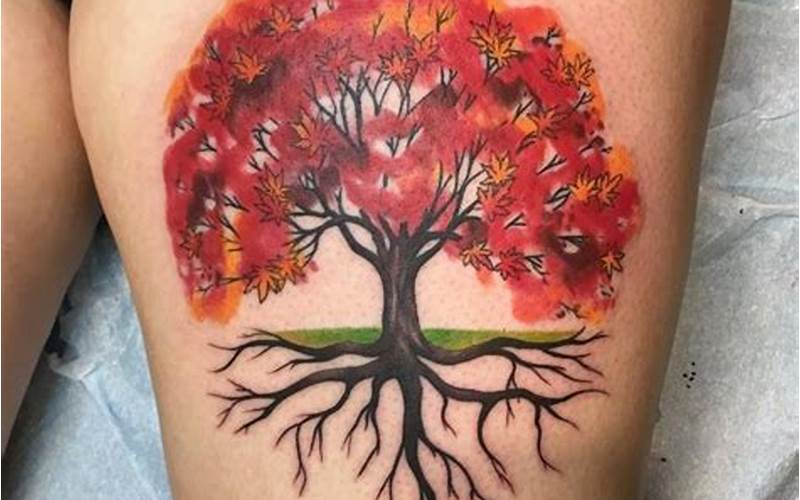 Watercolor Japanese Maple Tree Tattoo