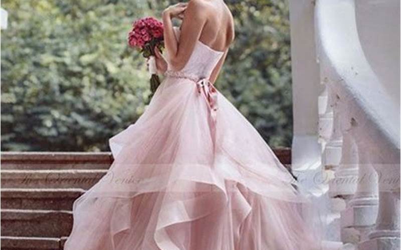 Wedding Dress Pink Flowers