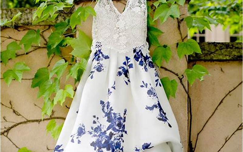 Wedding Dress With Blue Flowers