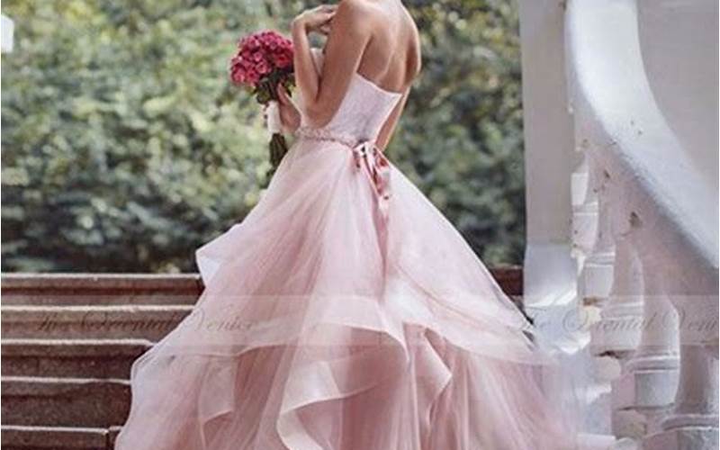 Wedding Dress With Pink Flowers
