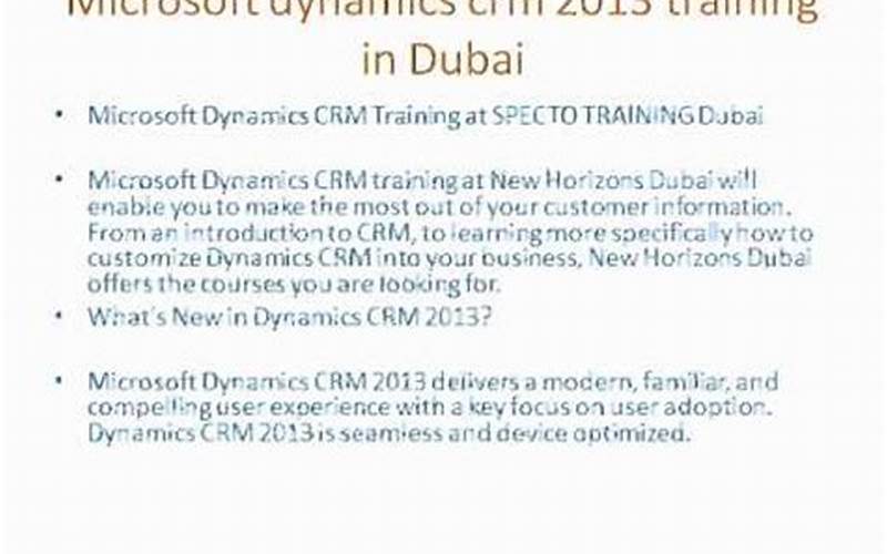 What Types Of Dynamics Crm 2013 Training Are Available?