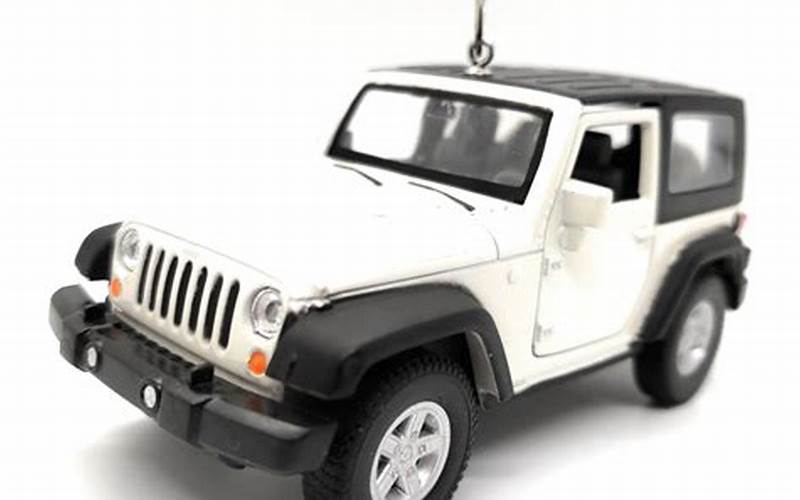 White Jeep Wrangler Christmas Ornament