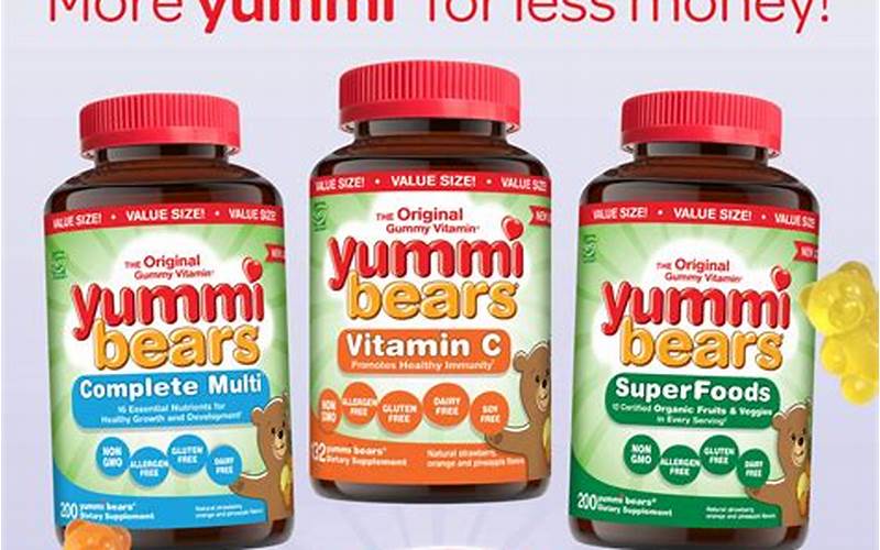Yummi Bears Multi Vitamin &Amp; Mineral 200 Count Gummy Bears