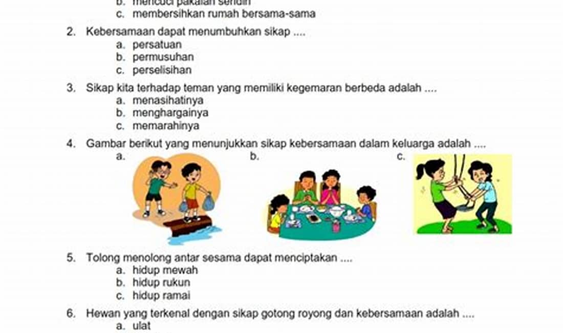 Soal Bahasa Indonesia Kelas 5