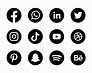 social media logos black icons collection facebook instagram whatsapp ...
