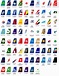 A collection of airline airplane tails designs for many airlines around ...