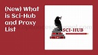 (New) What is Sci-Hub and Proxy List: 2023 » Open access journals