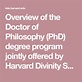 Overview of the Doctor of Philosophy (PhD) degree program jointly ...