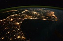 Galicia de noite, vista desde a Espación Espacial Internacional
