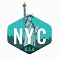Logotipo de la ciudad de nueva york con la estatua de la libertad ...