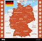 La mappa dettagliata della Germania con le regioni o gli stati e le ...