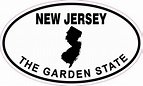 5in x 3in Oval New Jersey the Garden State Sticker