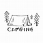Vector hand drawn illustration of camping. Drawing 5240226 Vector Art ...