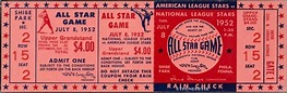 1 1952 ALL-STAR GAME VINTAGE UNUSED FULL TICKET BASEBALL reproduction ...