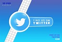 Premium PSD | Find us on twitter render icon badge isolated