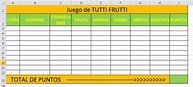 Farmingdale College 2016: ¡Un poco de Excel para jugar al TUTTI FRUTTI!