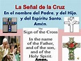 The sign of the cross in English and Spanish