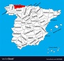 Asturias map spain province administrative map Vector Image