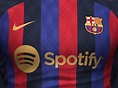 PHOTO: Barcelona players don 22/23 home kit with Spotify logo in new ...