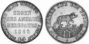 1 Thaler 1862 Anhalt-Bernburg (1603 - 1863) Silver Alexander Karl, Duke ...