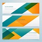 abstract geometric yellow and blue banners set - Download Free Vector ...
