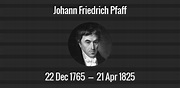 Johann Friedrich Pfaff death anniversary