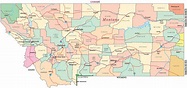 Mapa Político de Montana