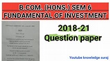 bbmku current/previous year question paper of fundamental of investment ...