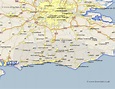 Sussex Map - England County Maps: UK