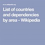 List of countries and dependencies by area - Wikipedia | List of ...