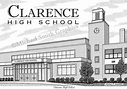 Clarence High School wall art print by Michael Smith Graphics