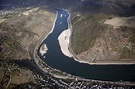 Luftbild Kaub - Uferbereiche mit durch Niedrig- Wasser- Pegel ...