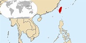 Taiwan location on world map - World map showing Taiwan (Eastern Asia ...