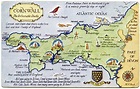 Postcard map of Cornwall, the Delectable Duchy en 2019 | Lugares para ...