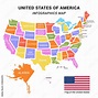 USA map with federal states including Alaska and Hawaii. United States ...