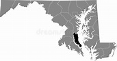 Mapa De Localização Do Condado De Calvert De Maryland Usa Ilustração do ...