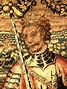 Valdemar II of Denmark in tapestry. Valdemar II af Danmark,detalje fra ...