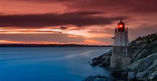Castle Hill Lighthouse In Sunset Twilight - Castle Hill Lighthouse is ...