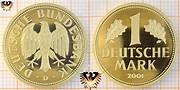 1 DM, BRD, 2001 D, Gold-Mark, Ankauf der letzten deutschen Mark 2001
