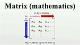 Matrix (mathematics) - YouTube