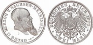 Sachsen-Meiningen 2 Mark 1901 Herzog Georg II. 1866-1914 EA/ PP | MA-Shops