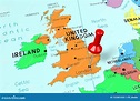 Reino Unido, Londres - Capital, Fijado En Mapa Político Stock de ...