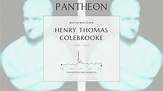 Henry Thomas Colebrooke Biography - English orientalist and ...