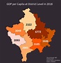 GDP per Capita in each District of Kosovo in 2018 : kosovo
