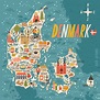 Denmark Map | Denmark map, Illustrated map, Travel illustration