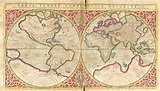 Atlas, map from 1623, world map, whole world with all continents ...