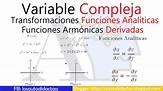 Variable Compleja I Transformaciones I Derivadas I Funciones Analíticas ...